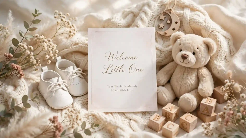 Sweet Wishes Baby Shower Card Message for Baby