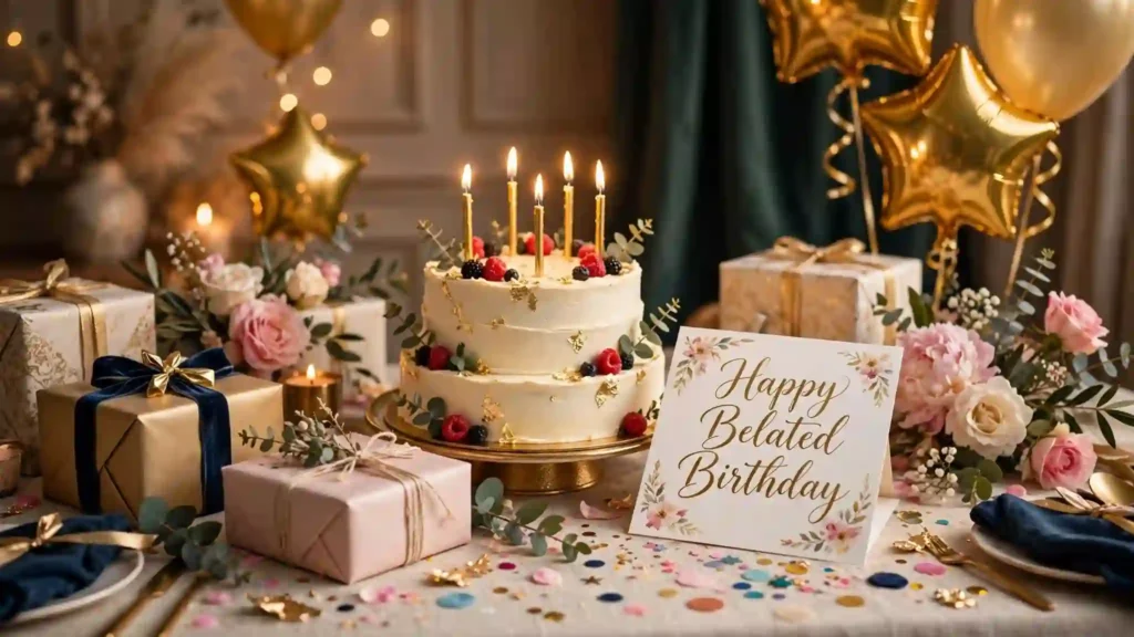 Celebration Beautiful Belated Birthday Wishes